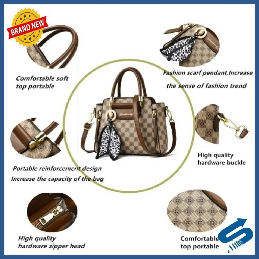 Medium PU Leather Hobo Bag with Detachable Strap and Multiple Pockets